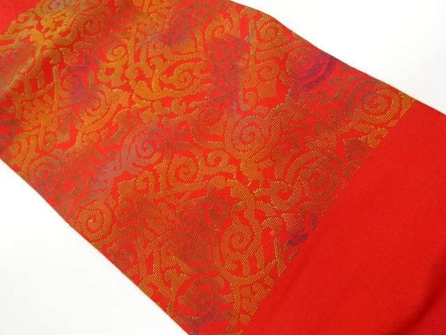 JAPANESE KIMONO / VINTAGE FUKURO OBI / WOVEN ABSTRACT ARABESQUE